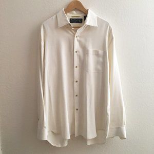 NWOT - Nat Nast Silk Ivory Long Sleeve Dress Shirt